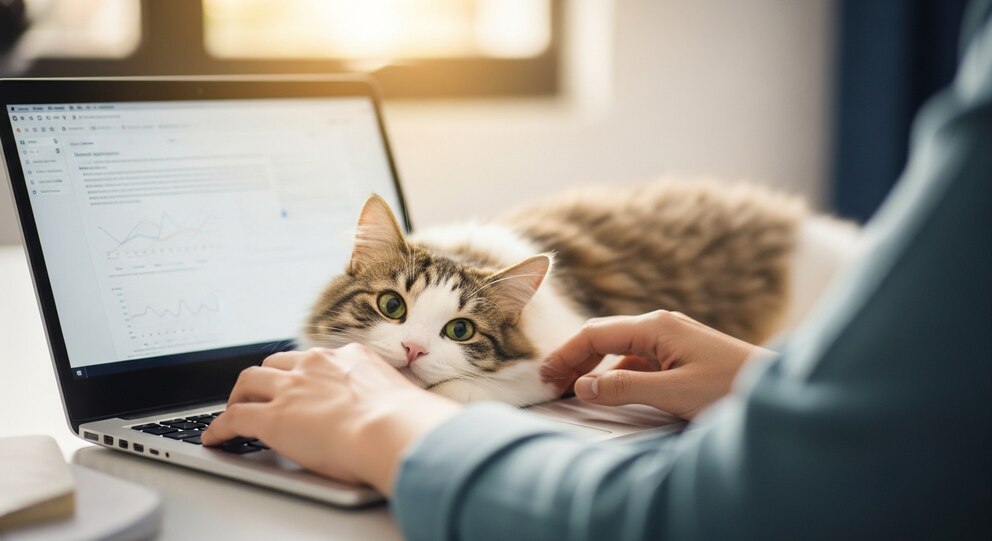 Por qué tu gato se instala sobre la computadora cuando la&nbsp;usás